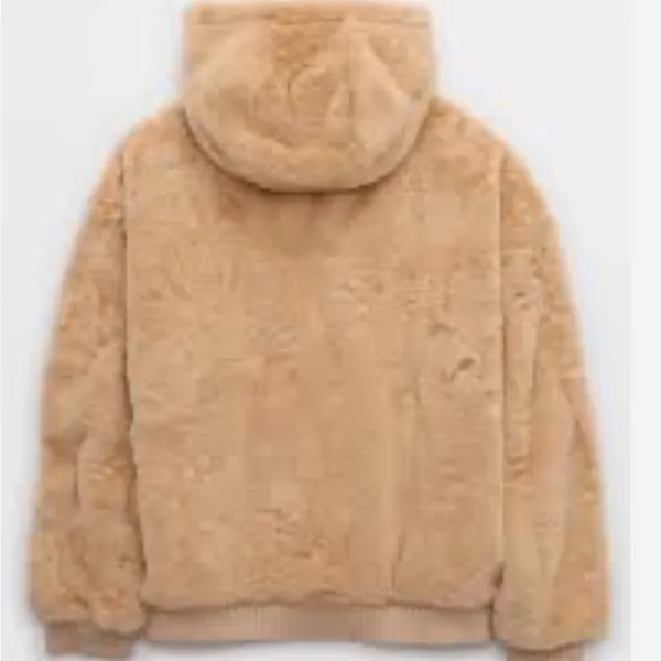 612 Aerie Tan Faux Fur Jacket med. NWOT - Image 5
