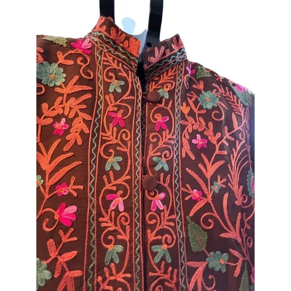 Amazing Vintage Beautiful Antique Eastern Indian KashmirI Floral Handmade Multi - Image 5