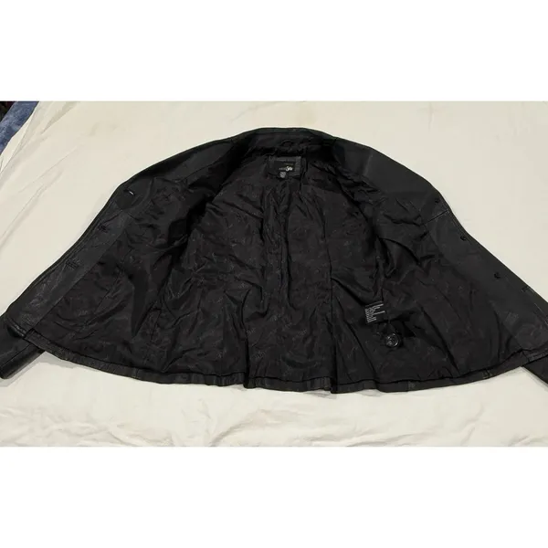 Leather Black Jacket East 5th Size S Vintage 90s - Image 3