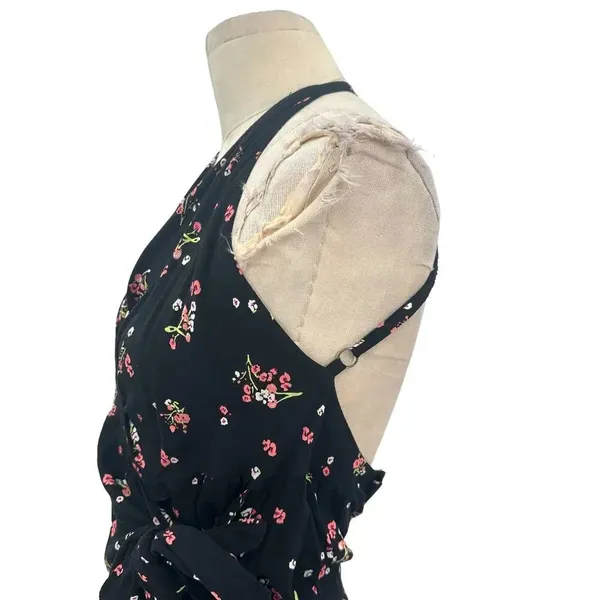 Free People Tango at Night Black Floral‎ Print Wrap Romper Size 2 - Image 6