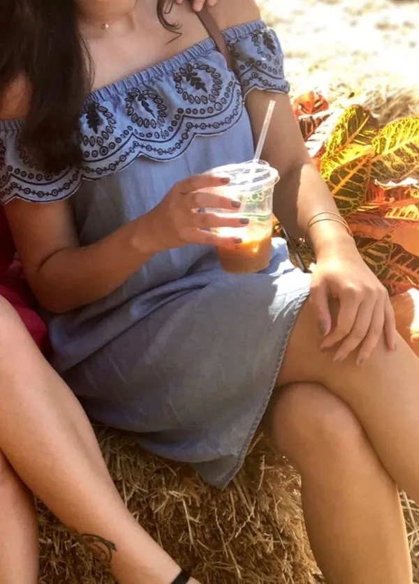 Signature 8 Denim Off The Shoulder Dress - Image 5
