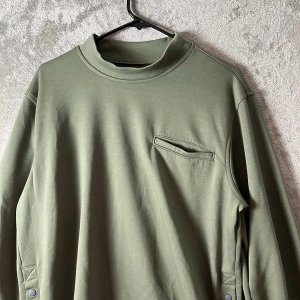 Jaanuu Women's Snap-Side Comfort Pullover Sweater Olive‎ Green Size Large - Image 7