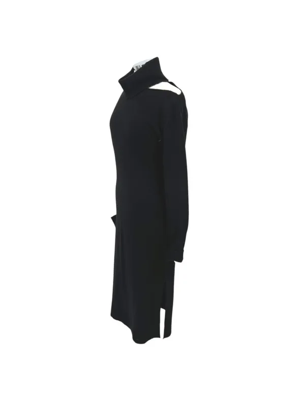 PAIGE Raundi Cutout Turtleneck Midi Sweater Dress Black Wool Blend Size XS NWOT - Image 4