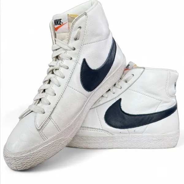 Nike Zoom Blazer Mid ISO SB Orange Label White/Navy Leather w/ Exposed Tongue - Image 2