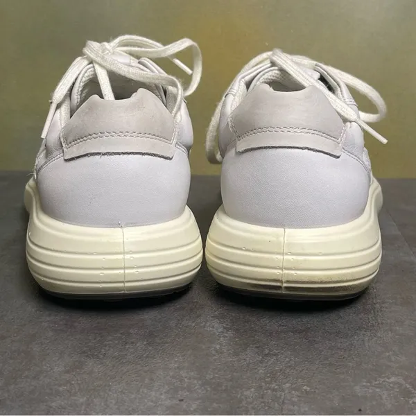 Ecco Perforated White Leather Women's Sneakers Size 10M - Image 9
