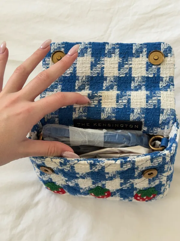 Kurt Geiger London Bag Strawberry Blue Gingham - Image 3