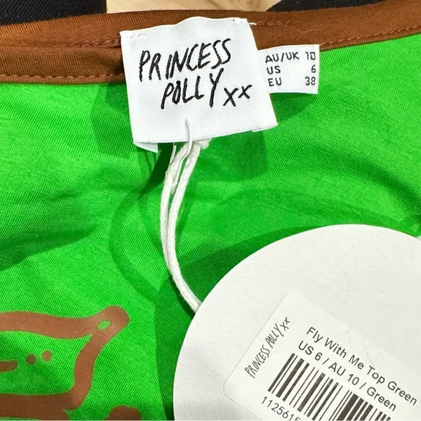 NEW Princess Polly Fly With Me Top Green Women’s 6 - Image 3
