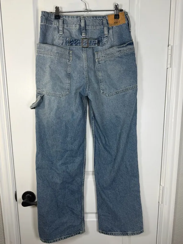 We The Free Free People Women's High-Rise Wide Leg Carpenter Jeans - Image 4