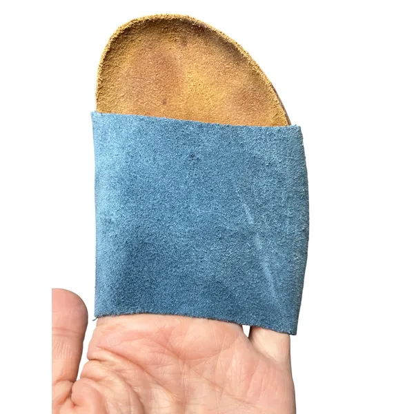 A Giannetti Blue Suede Wedge Slide Sandals Made in Italy Womens 6.5 - Image 7