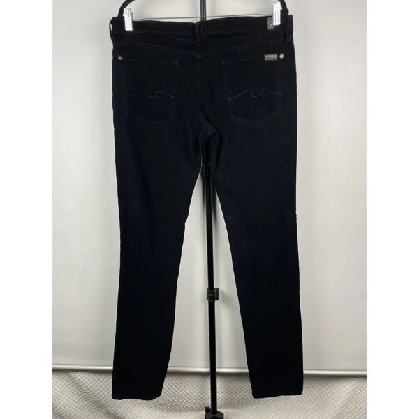 7 For All Mankind Black Roxanne Corduroy Mid Rise‎ Jeans Size 32 - Image 4