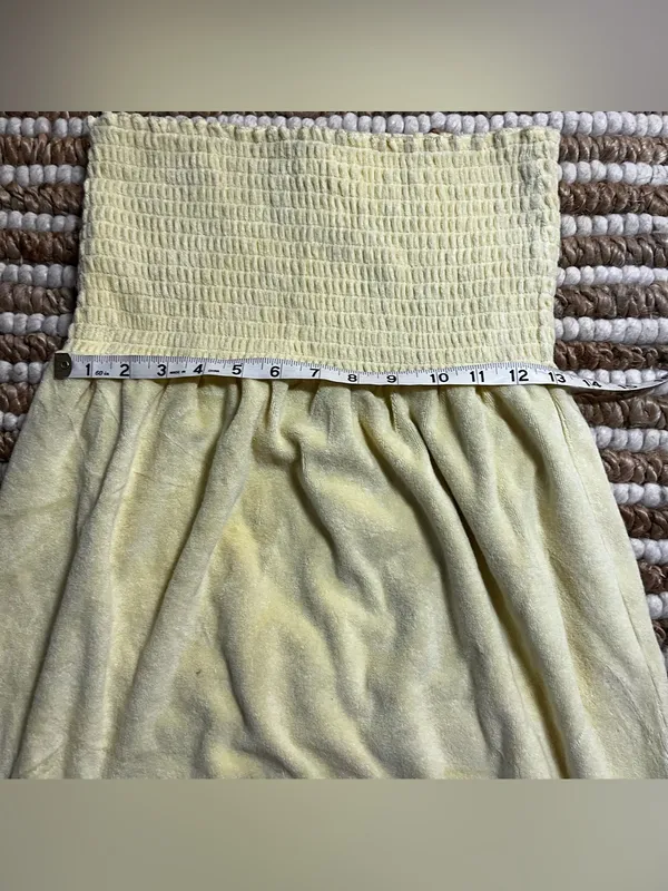 Aeropostale Y2K style Butter Yellow Strapless Smocked babydoll shirt dress - Image 6