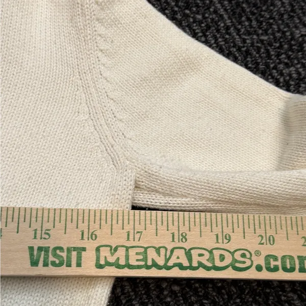 Converse One Star Women’s Cable Knit Sweater Medium Long Sleeve V-Neck Pullover - Image 3