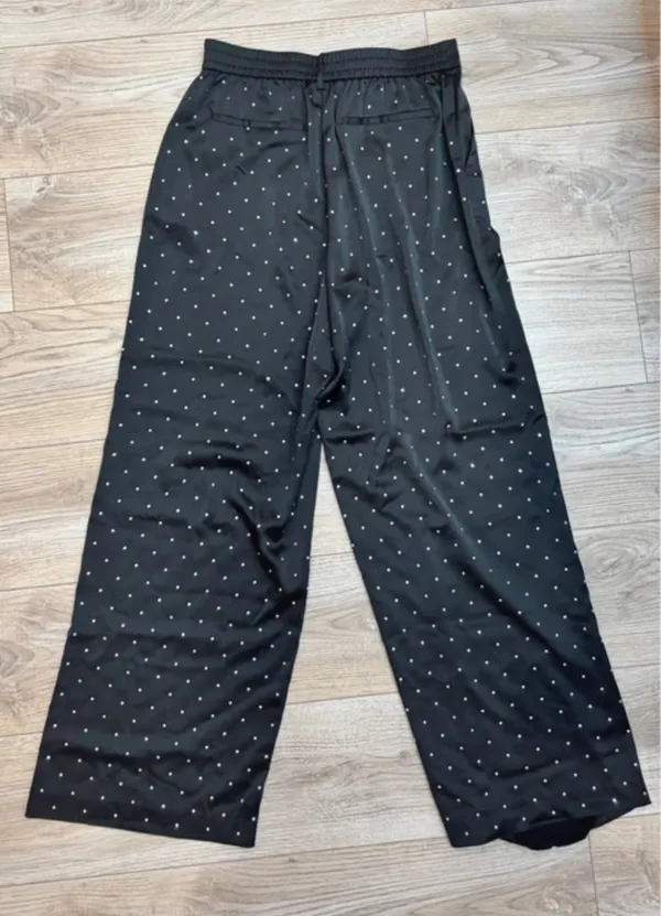 House of Harlow Black Rhinestone Crop Top & Wide Leg Pants Set – M - Image 5