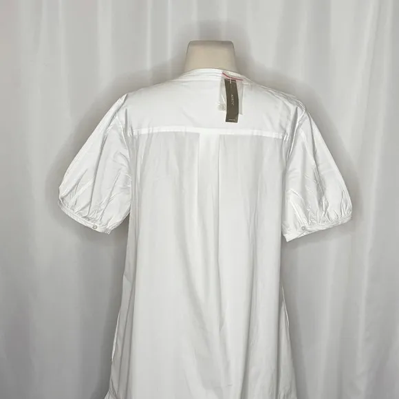 NWT!! J. CREW Delilah Dress Cotton‎ Poplin Solid White Mini Ruffle Small Tall ST - Image 10