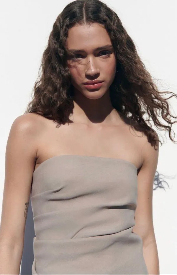 ZARA Runched Strapless Top - Image 4