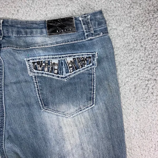 Vtg‎ Embellished Straight Leg Jeans Women 14 35x31 Stretch Y2K Western Outdoor - Image 15