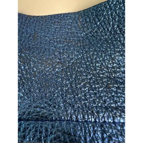 Kurt Geiger Blue Metallic Quirky Pebbled Leather Suede Shoulder Purse Handbag - Image 7