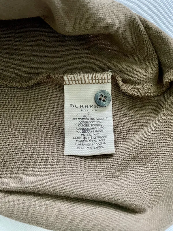 Women’s Olive Green Burberry Polo Shirt Size Medium - Image 5