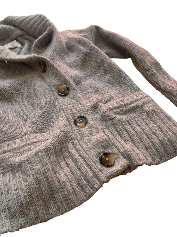 Aerie Wool Blend Shawl Collar Button Front Cardigan Gray Sweater Small in GUC - Image 6
