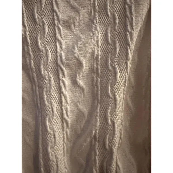 Free People White Mock Neck Cable Knit Textured Sweater Women Sz L - Image 5