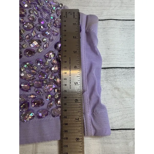 Women Lilac RHINESTONES Bustier SizeLARGE Festival Party Corset - Image 11