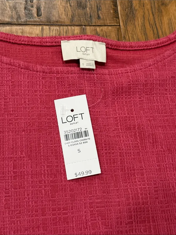 Loft NWT pink cap sleeve button detail women’s top blouse size S - Image 2