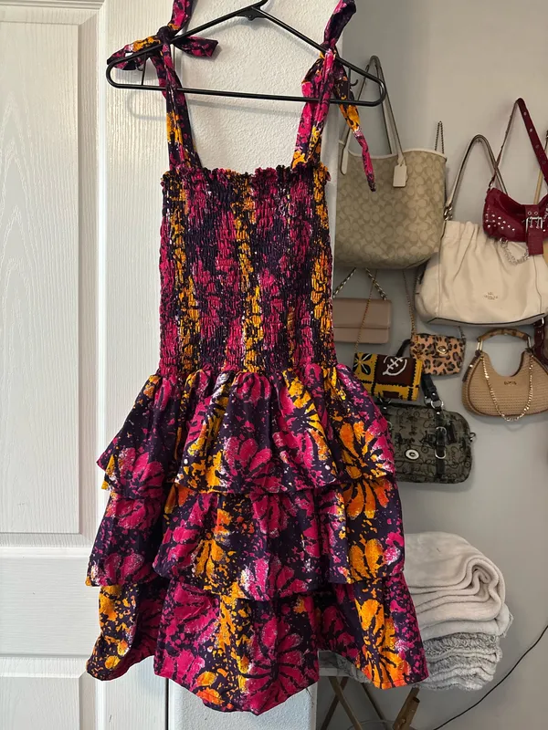 Ruffle mini dress Purple Size M - Image 2