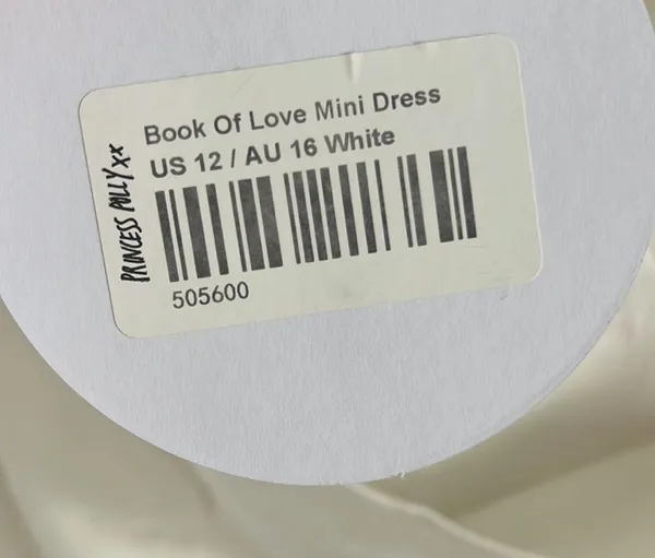 NWT Princess Polly Book of Love Mini Dress White US 12 - Image 3