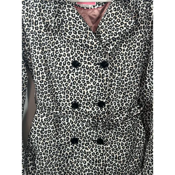 Kate Spade New York Leopard Print Belted Trench Coat Medium - Image 12