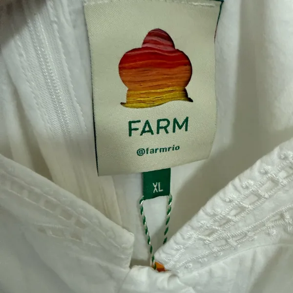 FARM Rio Midi Dress XL White Richelieu Broderie Anglaise Sundress Bustier Corset - Image 11