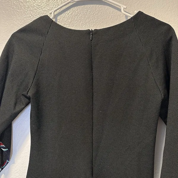 Emporio‎ Armani Size-38 US-2 Women's Dress Black Knit Petal 3/4 Sleeve - Image 9