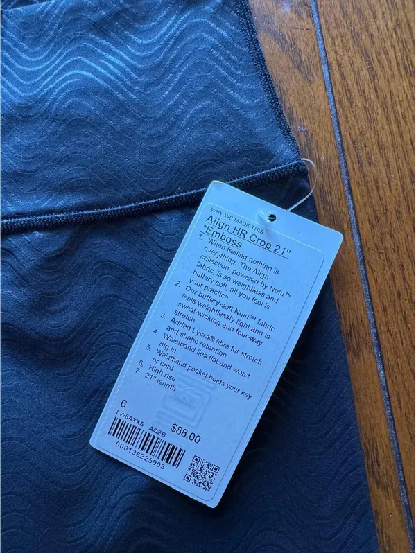 Lululemon Align High Rise 21” Aqueous Emboss Black Size 6 NWT - Image 4