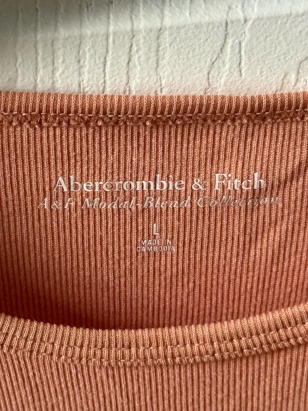 Abercrombie & Fitch Modal Collection Essential Rib Tank in Peach - Image 4