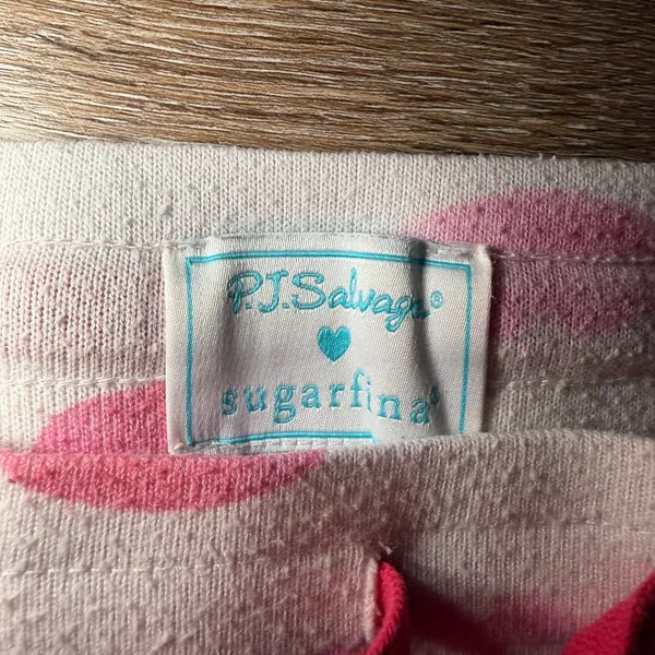 PJ‎ Salvage Sugarfina Pajama Pants White Pink Medium Lips Print Lounge Sleepwear - Image 2