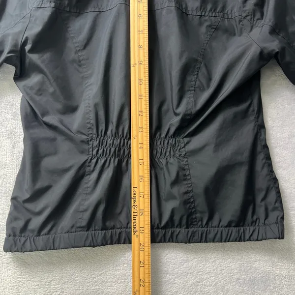 Hollister Hooded Windbreaker Jacket Medium Women Black Lightweight Casual Zip Up - Image 7