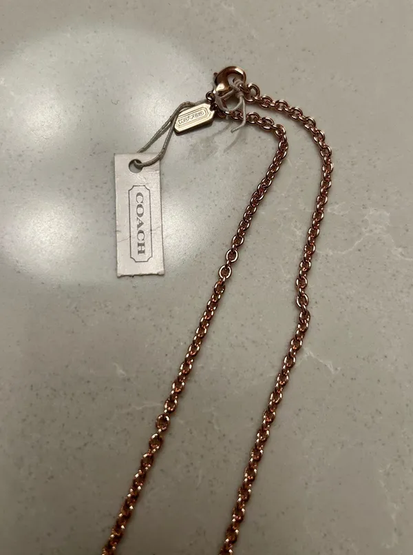 Coach Double C Rose Gold Necklace - Image 2