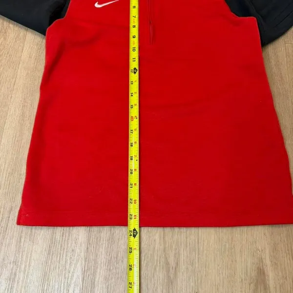 Nike Dri-FIT quarter-zip pullover in red and black. Size S - Image 5