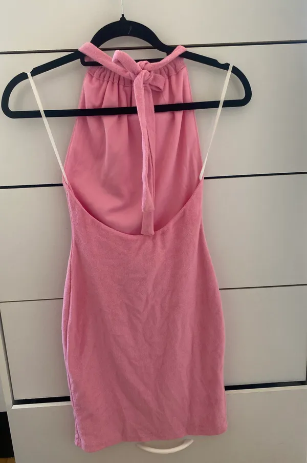Pink Halter Mini Dress - Image 3