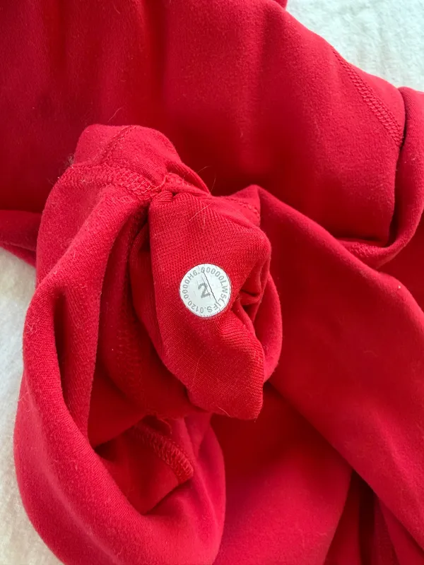 Lululemon red align leggings. Size 2; 25” long. Good condition with little peeling. Hung dry every wash - Image 5