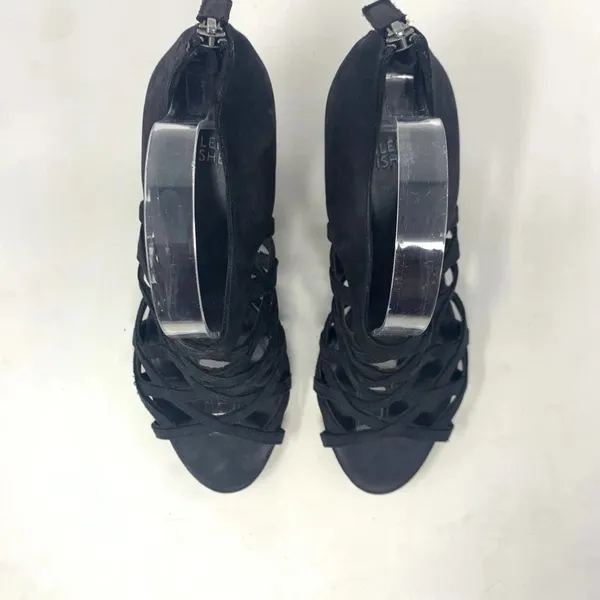 Eileen Fisher Caged Lattice Wedge Sandals‎ Black - Image 2