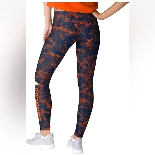 NFL Apparel Official‎ Women's Denver Broncos Leggings, Blue/Orange, Large, NWT - Image 7