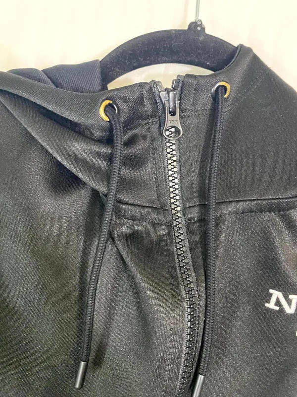 Nike Full Zip Hoodie Women’s Large Black Lightweight Track Jacket Swoosh Logo - Image 9