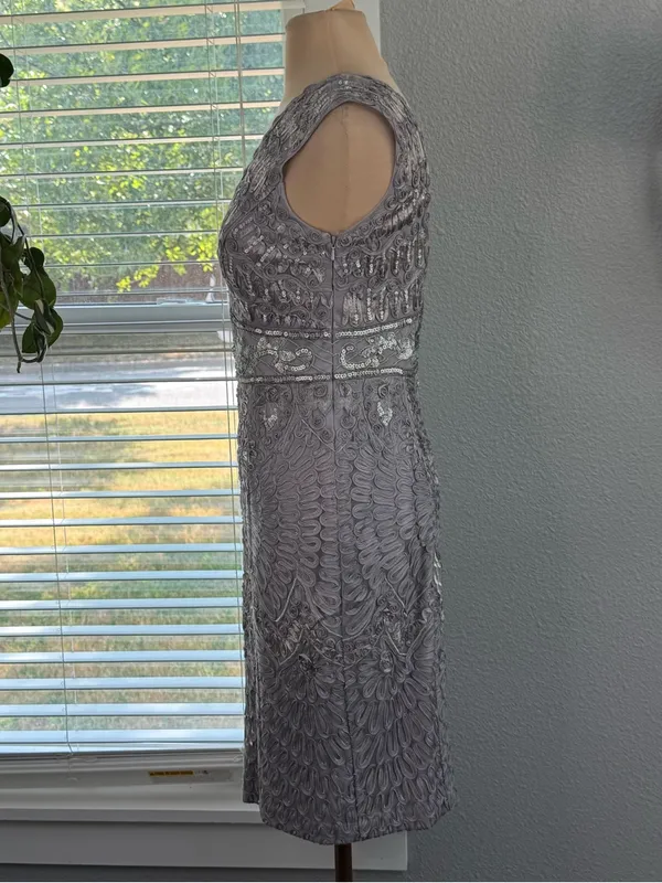 Sue Wong Cocktail Dress Size 4 Sequins Soutache - Image 3