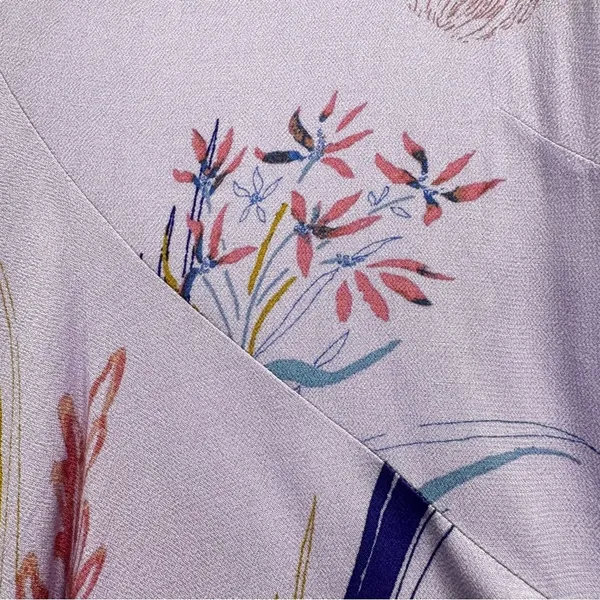 Free People Lavender Boho Tunic Open Shoulder Tie Bell Sleeves Gauzy Flowy Fairy - Image 4