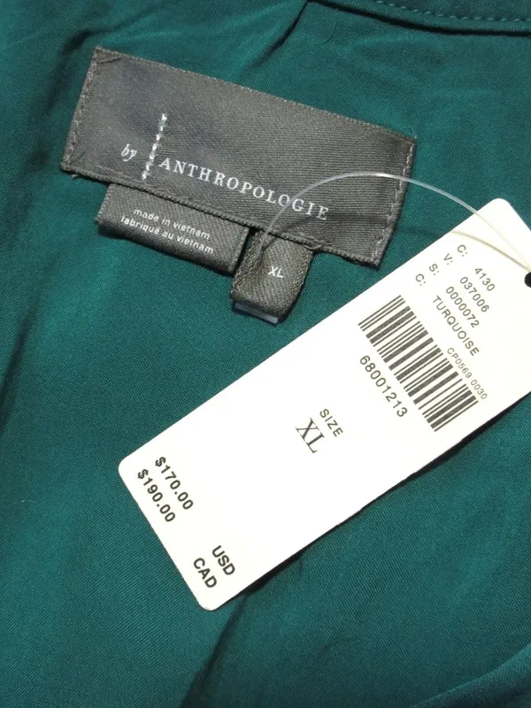 NWT by Anthropologie The Somerset Maxi in Turquoise Lumensilk Edition Dress XL - Image 7