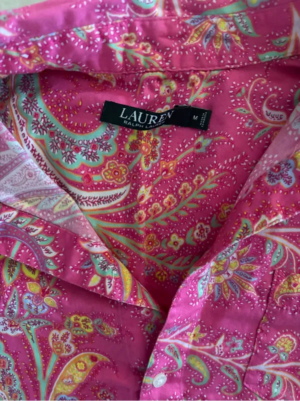 Lauren Ralph Lauren Fuchsia Paisley Button-Front Sleep Shirt - Image 2