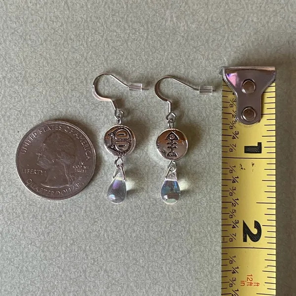 Handmade cat & fish teardrop dangle earrings 🐈🐟 - Image 7
