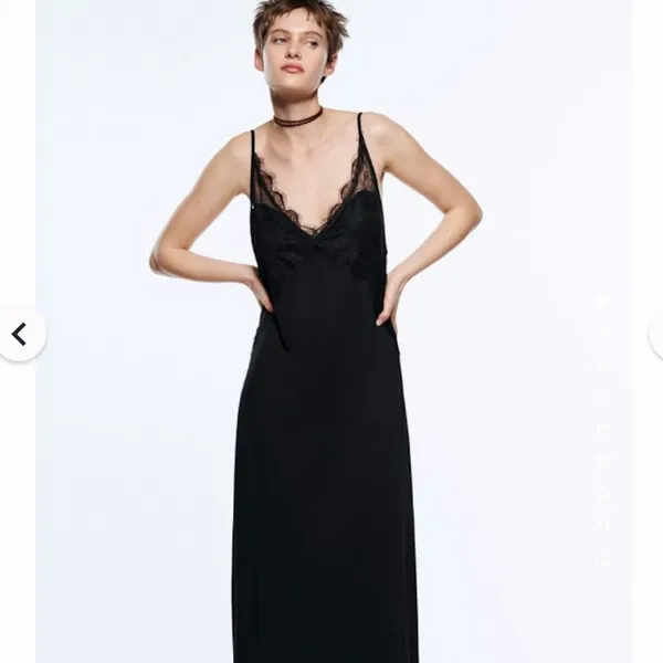 Zara Elegant Black Lace Maxi Dress - Image 2