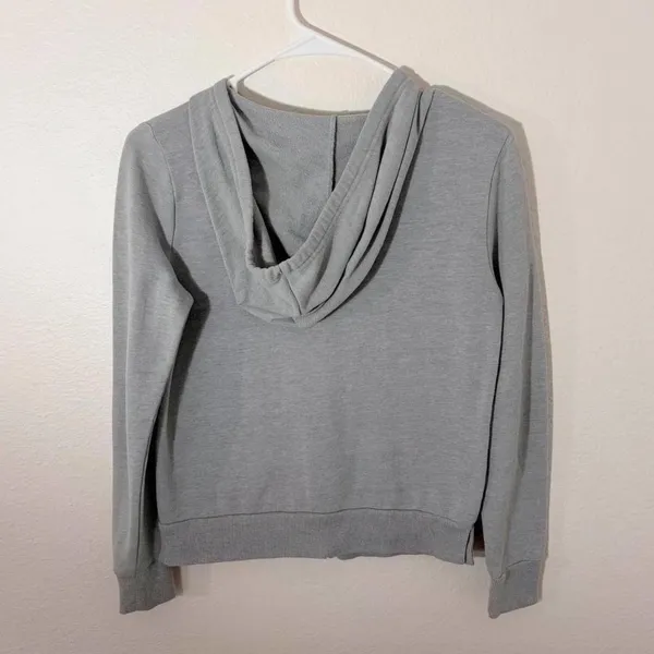 vintage light grey zip up hoodie - Image 2