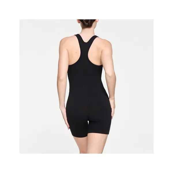 Skims Outdoor Mid Thigh Bodysuit Black Racerback Romper One Piece Size Medium - Image 2
